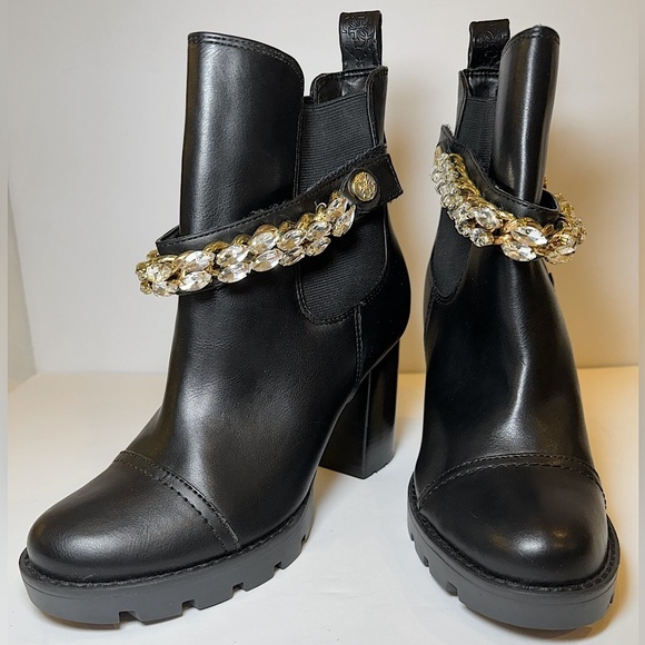 GUESS Ankle Boots with Chain Detail Ankle Strap in box - Picture 10 of 12